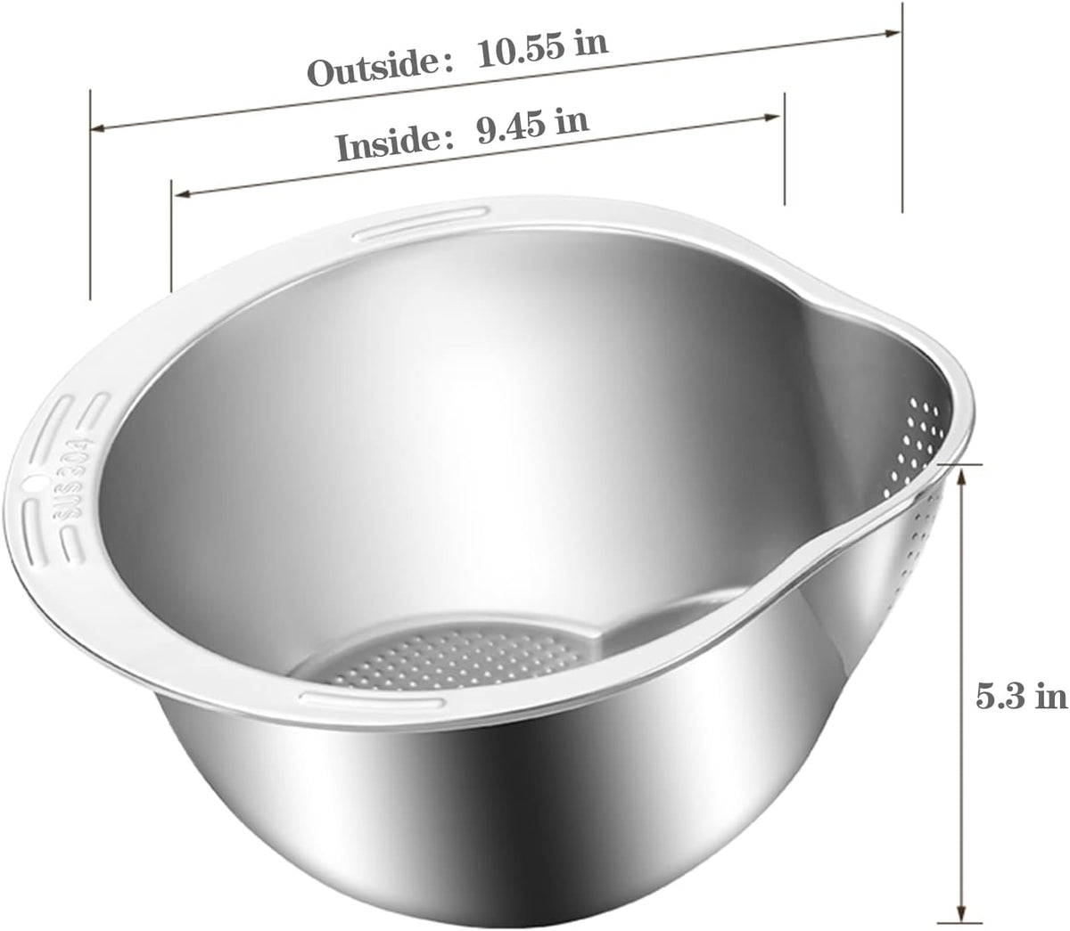 Stainless Steel Rice & Food Strainer Bowl